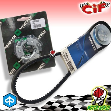 KIT CINGHIA + PULEGGIA DM 80 + FRIZIONE NEWFREN PIAGGIO CIAO SC PX MONOMARCIA