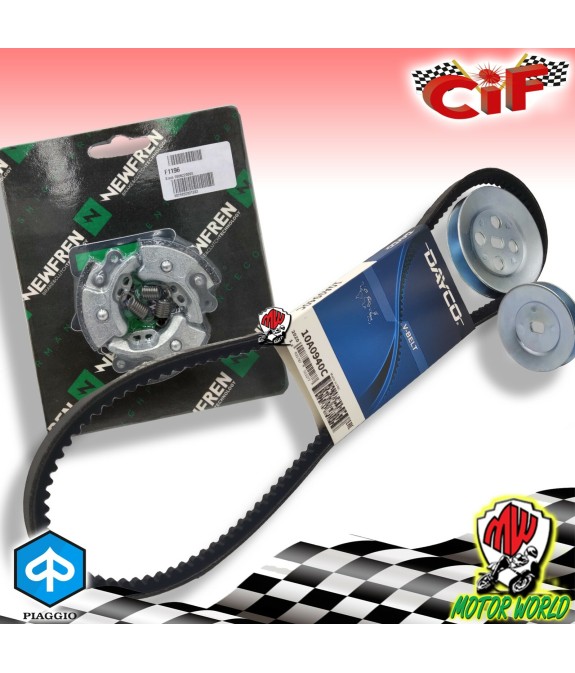 KIT CINGHIA + PULEGGIA DA 70 E 80 MASSETTE FRIZIONE + MOLLE PIAGGIO CIAO PX P SC