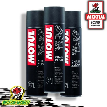 TRE flaconi 400ml sgrassatore spray Catena Motul C1 Chain Clean moto kart quad 2