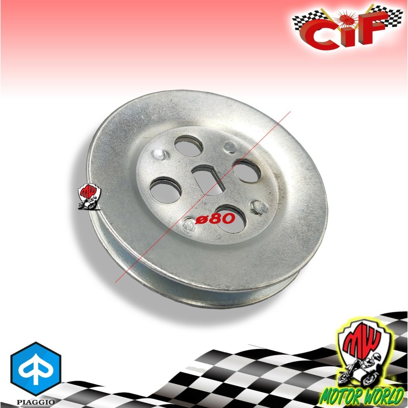 PULEGGIA DA 80 MM MEDIA TRASMISSIONE MONO MARCIA PIAGGIO CIAO SI BRAVO BOXER