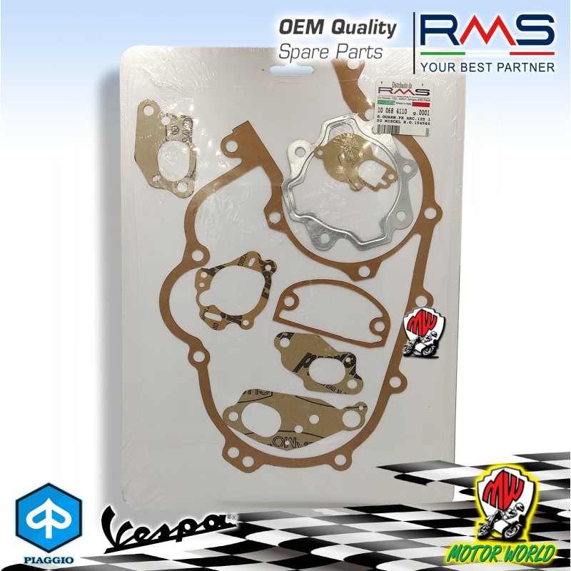 SERIE GUARNIZIONI MOTORE VESPA 125 150 PX ARCOBALENO COSA 125 150 CON MISCELATOR
