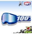 MASCHERA 100% STRATA 2 BLUE OCCHIALI BIMBO CROSS ENDURO LENTE A SPECCHIO BLU