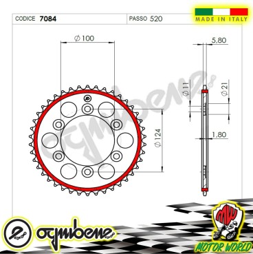 CORONA IN ACCIAIO SILENT OGNIBENE 39 DENTI DUCATI 900 FE Final Edition 1997 1998