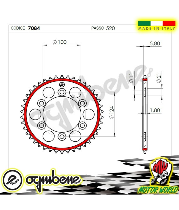 CORONA IN ACCIAIO SILENT OGNIBENE 39 DENTI DUCATI 900 FE Final Edition 1997 1998
