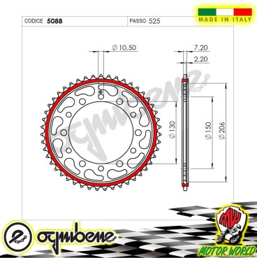 CORONA IN ACCIAIO SILENT OGNIBENE 42 DENTI YAMAHA FZS 600 SP FAZER 2002 2003