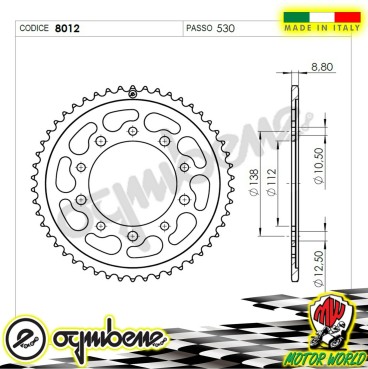 CORONA IN ACCIAIO OGNIBENE 45 DENTI HONDA CB 1100 SF X-11 2000 2001 2002 2003