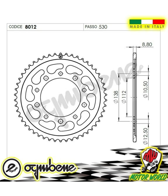 CORONA IN ACCIAIO OGNIBENE 45 DENTI HONDA CB 1100 SF X-11 2000 2001 2002 2003