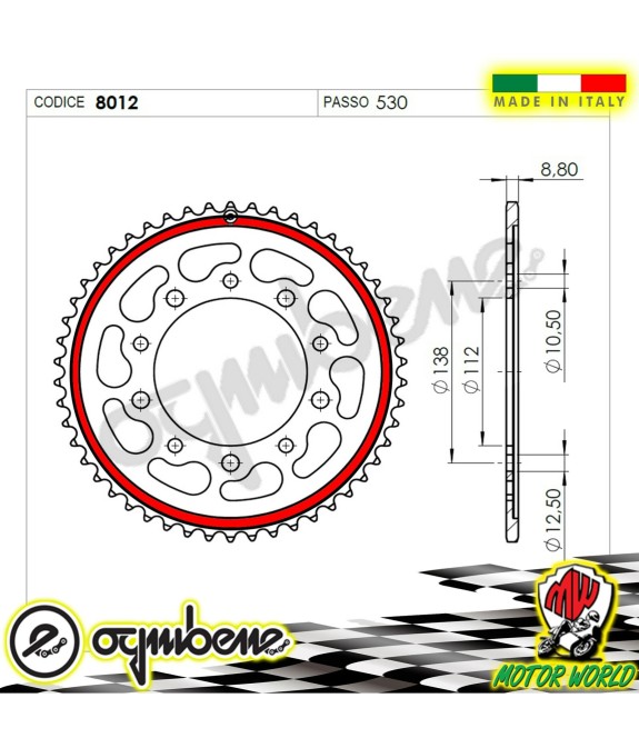 CORONA IN ACCIAIO SILENT OGNIBENE 48 DENTI HONDA CB 1300 S 2007 2008 2009