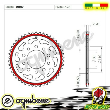 8007 CORONA IN ACCIAIO SILENT OGNIBENE 42 DENTI TRIUMPH TIGER 955i -525 2004