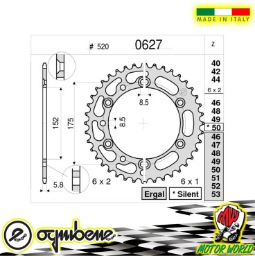 CORONA IN ACCIAIO OGNIBENE 47 DENTI YAMAHA TT-R 600 2002
