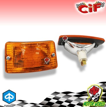 COPPIA FRECCE INDICATORI ANTERIORI ARANCIONI PIAGGIO VESPA HP - V
