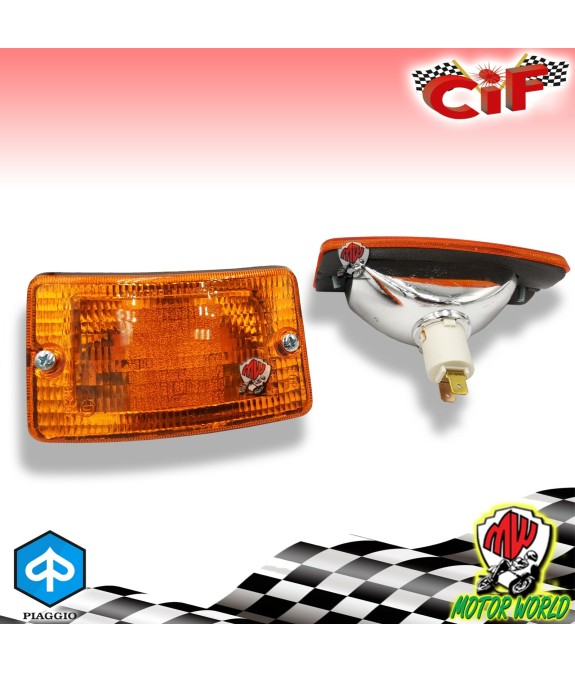 COPPIA FRECCE INDICATORI ANTERIORI ARANCIONI PIAGGIO VESPA HP - V