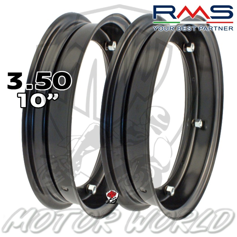 KIT 2 CERCHI NERI PER VESPA PX 150 E ELESTART COD.225000011 KIT 2