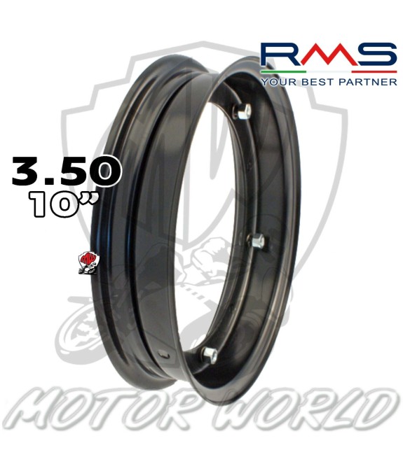 CERCHIO RUOTA NERO 3 50 10 VESPA 125 150 200 PX - ARCOBALENO A DISCO T5