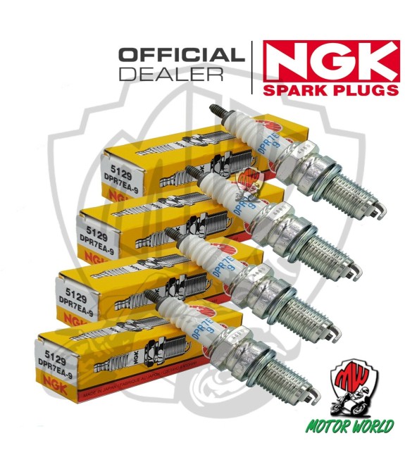 KIT 4 CANDELE  SPARK PLUG NGK DPR7EA-9  YAMAHA XVZ 1300 A Royal Star 1997 IN POI