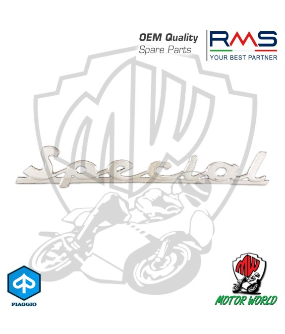 Emblema LOGO SPECIAL 4 pin 132x27mm PER VESPA V 50 S N L