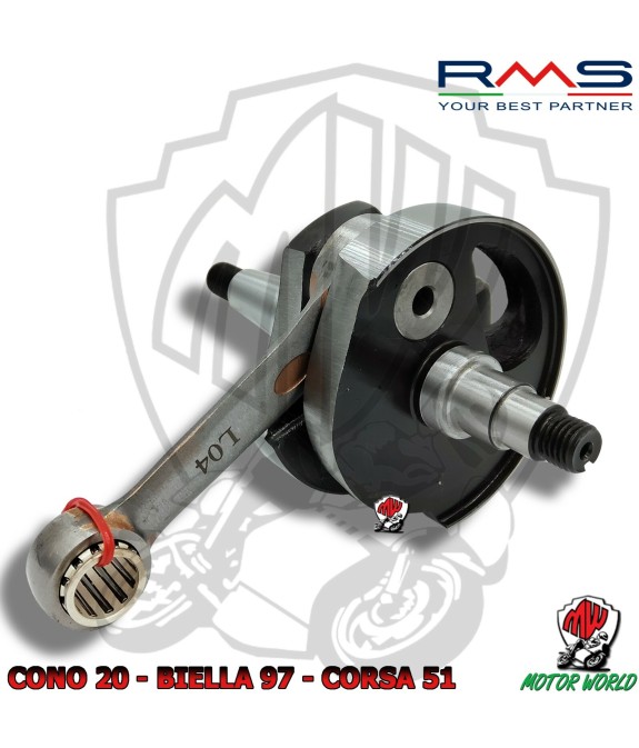ALBERO MOTORE ANTICIPATO CONO 20 51mm PER VESPA PK 50 XL RUSH N MODIFICA 130cc