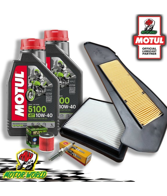 KIT TAGLIANDO OLIO MOTUL 5100 + FILTRI CANDELA YAMAHA XMAX 300 2017 2018 2019
