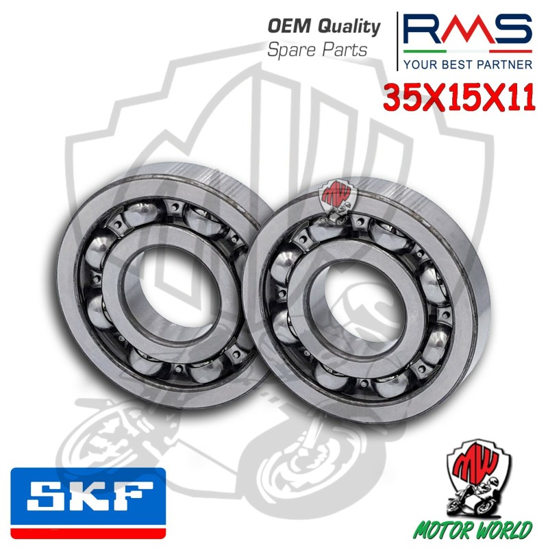 KIT 2 CUSCINETTI DI BANCO MOTORE SKF PER PIAGGIO VELOFAX 50 1996 1997 1998 1999