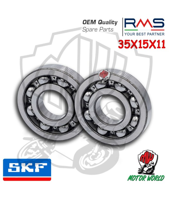 KIT 2 CUSCINETTI DI BANCO MOTORE SKF PER PIAGGIO VELOFAX 50 1996 1997 1998 1999
