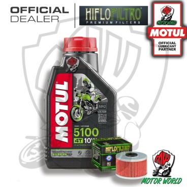 KIT TAGLIANDO 1 LITRO OLIO MOTUL 5100 10W40 FILTRO Kawasaki KX 450 2014 2015