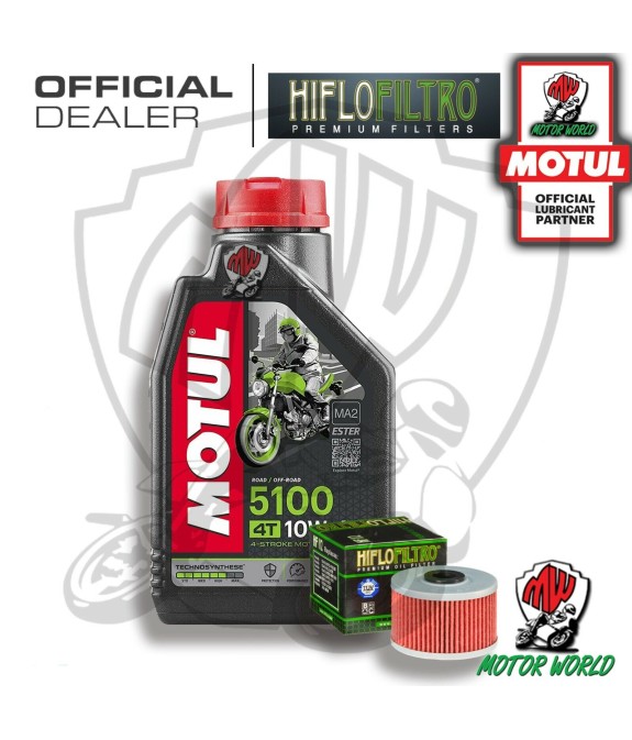KIT TAGLIANDO 1 LITRO OLIO MOTUL 5100 10W40 FILTRO Kawasaki KX 450 2014 2015