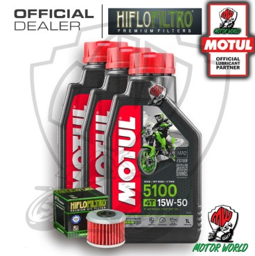 KIT TAGLIANDO 3 LITRI OLIO MOTUL 5100 15W50 FILTRO