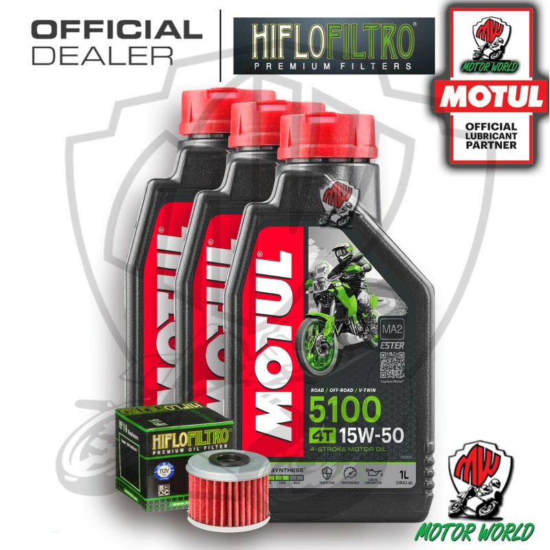 KIT TAGLIANDO 3 LT OLIO MOTUL 5100 15W50 FILTRO Honda CRF 450 XRL 2015 2016