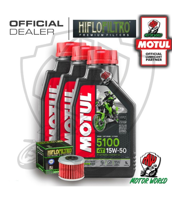 KIT TAGLIANDO 3 LITRI OLIO MOTUL 5100 15W50 FILTRO