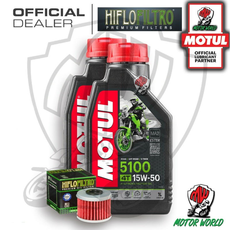 KIT TAGLIANDO 2 LT OLIO MOTUL 5100 15W50 FILTRO Honda CRF 450 XRL 2015 2016