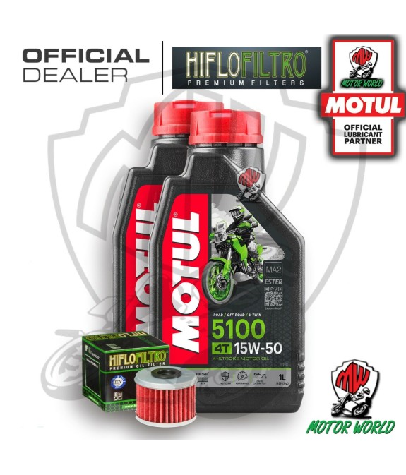 KIT TAGLIANDO 2 LITRI OLIO MOTUL 5100 15W50 FILTRO