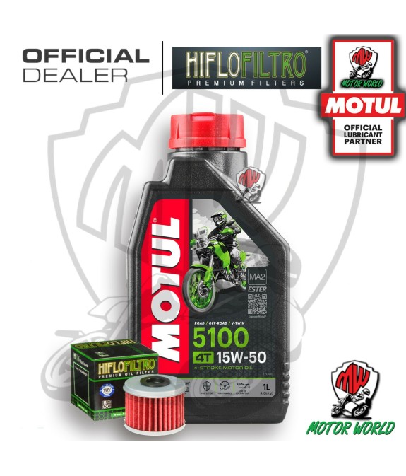 KIT TAGLIANDO 1 LITRO OLIO MOTUL 5100 15W50 FILTRO