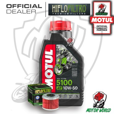 KIT TAGLIANDO 1 LT OLIO MOTUL 5100 10W50 FILTRO HM 250 CRE-F R 4T 2004