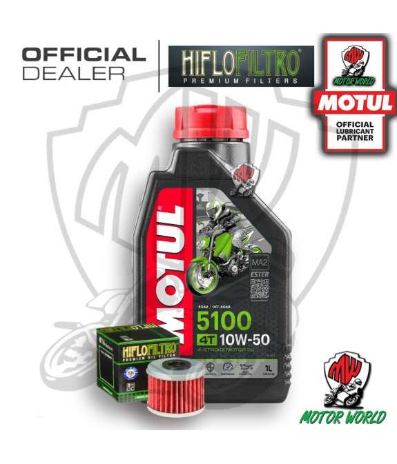 KIT TAGLIANDO 1 LT OLIO MOTUL 5100 10W50 FILTRO HM 250 CRE-F R 4T 2004