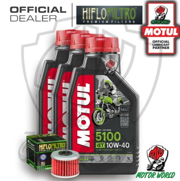 KIT TAGLIANDO 3 LT OLIO MOTUL 5100 10W40 FILTRO HM 250 CRE-F R 4T 2004