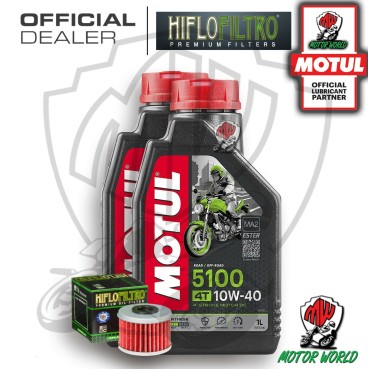 KIT TAGLIANDO 2 LT OLIO MOTUL 5100 10W40 FILTRO HM 250 CRE-F R 4T 2004