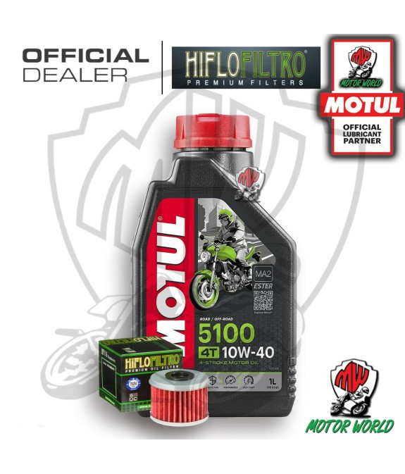 KIT TAGLIANDO 1 LITRO OLIO MOTUL 5100 10W40 FILTRO