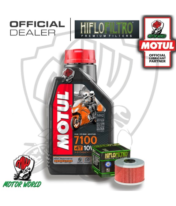 KIT TAGLIANDO 1 LITRO OLIO MOTUL 7100 10W40 FILTRO HIFLO Kawasaki KLX 250 S 2014