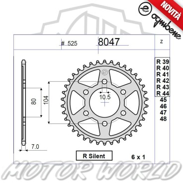 CORONA IN ACCIAIO OGNIBENE 41 DENTI KAWASAKI Z 1000 SX 2016 2017 