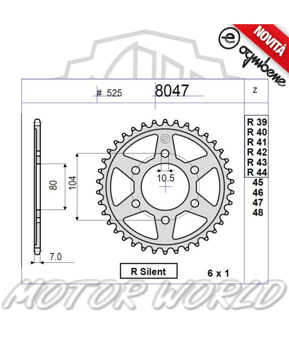 CORONA IN ACCIAIO OGNIBENE 41 DENTI KAWASAKI Z 1000 SX 2016 2017 