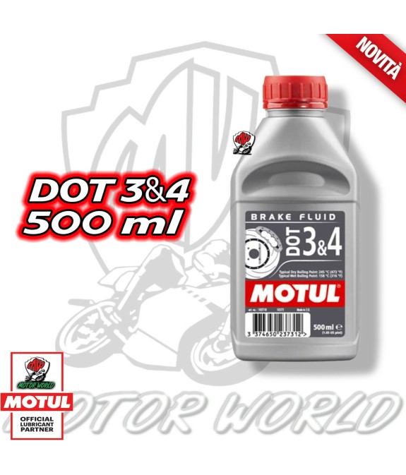 [MOTUL] DOT 3 & 4 BRAKE FLUID - OLIO SINTETICO 100% PER FRENI MOTO/AUTO / 500ml