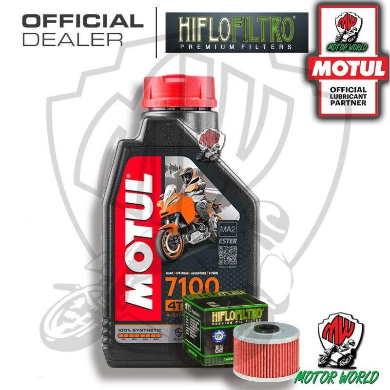 TAGLIANDO 1 LITRO MOTUL 7100 15W50 FILTRO HIFLO Kawasaki Z 125 Pro KRT 2017 2018