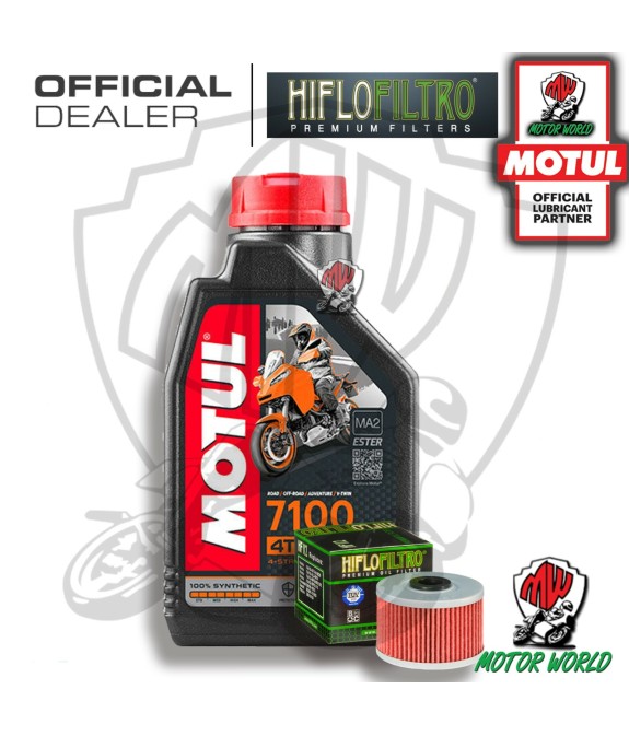 TAGLIANDO 1 LITRO MOTUL 7100 15W50 FILTRO HIFLO Kawasaki Z 125 Pro KRT 2017 2018