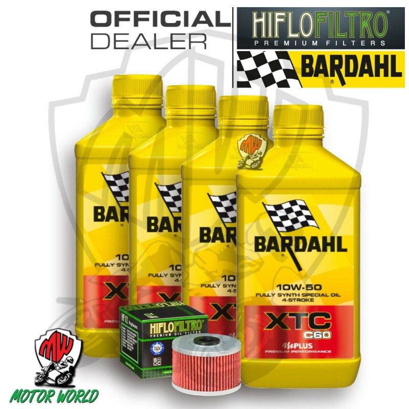 KIT TAGLIANDO 4 LT OLIO BARDAHL XTC C60 10W50 FILTRO ADLY 300 Crossover