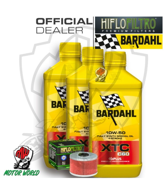 KIT TAGLIANDO 3 LITRI OLIO BARDAHL XTC C60 10W50 FILTRO ADLY 300 Crossover