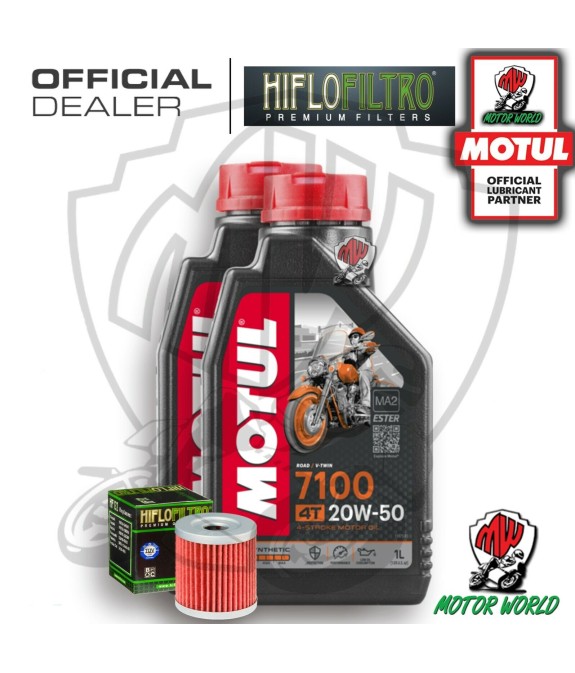 KIT TAGLIANDO 2 LITRI OLIO MOTUL 7100 20W50 FILTRO OLIO HIFLO HF132