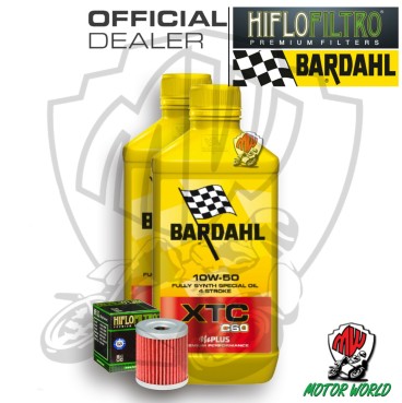 KIT TAGLIANDO 2 LITRI OLIO BARDAHL XTC C60 10W50 FILTRO OLIO HIFLO HF132