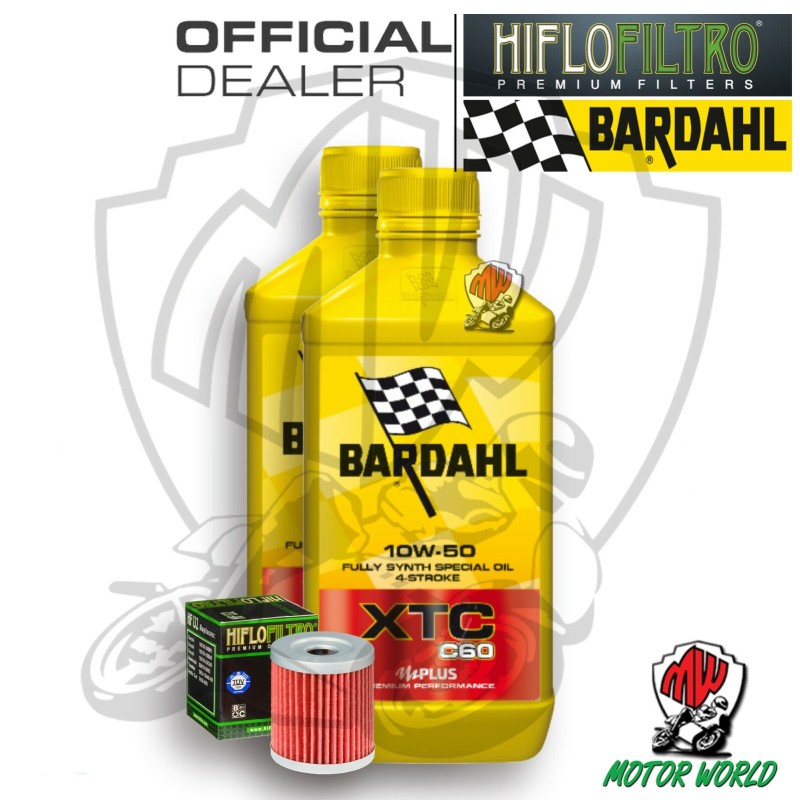 KIT TAGLIANDO 2 LITRI OLIO BARDAHL XTC C60 10W50 FILTRO OLIO HIFLO HF132