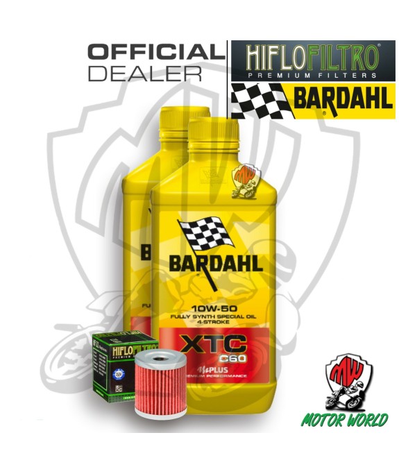 KIT TAGLIANDO 2 LITRI OLIO BARDAHL XTC C60 10W50 FILTRO OLIO HIFLO HF132