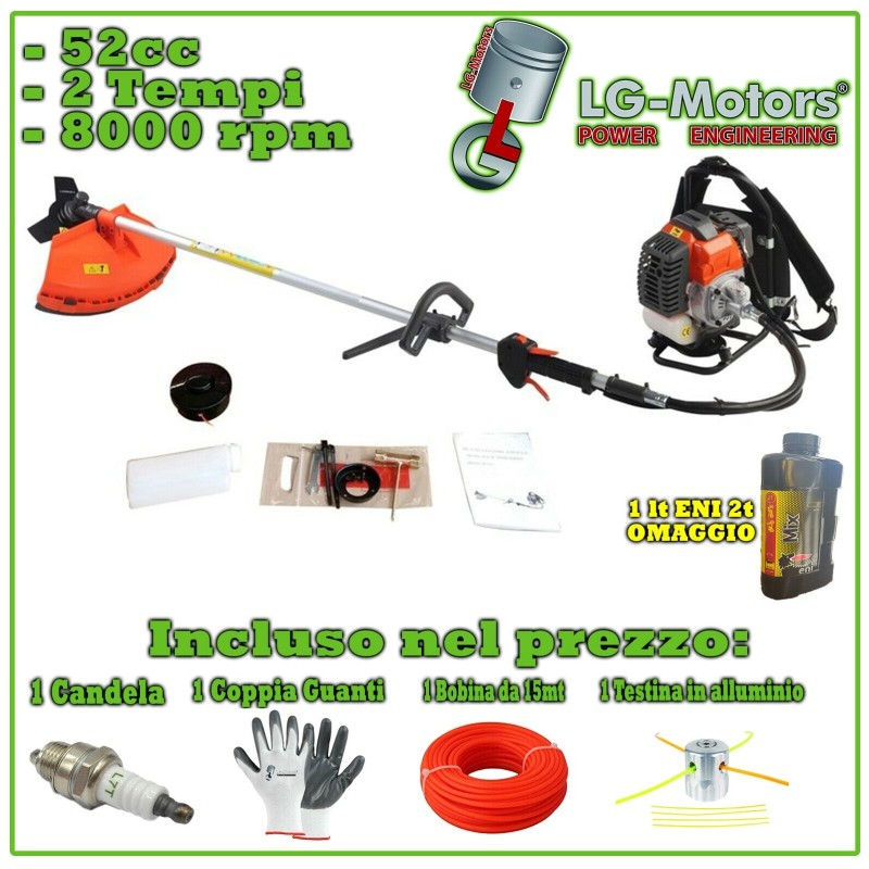 Decespugliatore Rasaerba Tosaerba a Zaino Spalleggiato LG-Motors 52cc 2 tempi